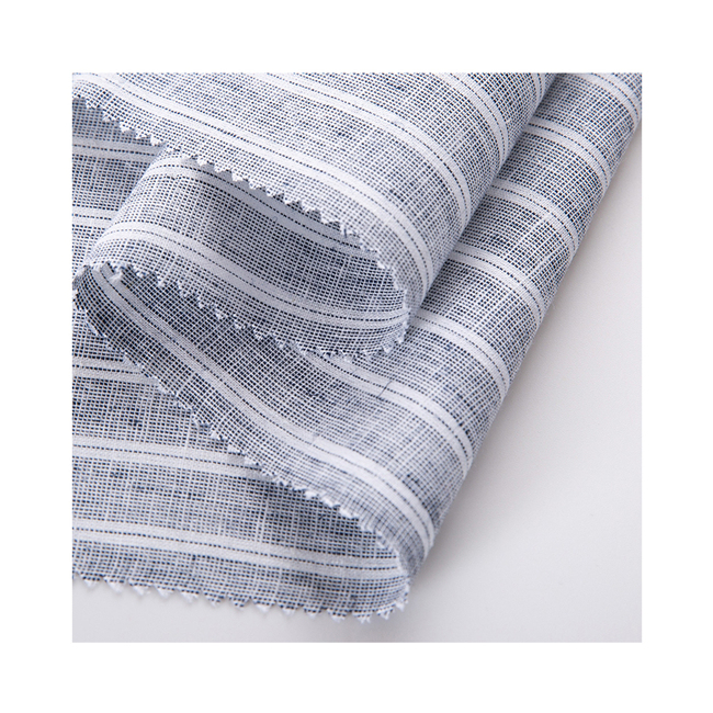Современный дизайн, темно-синяя и белая полосатая ткань, ткань из льна и вискозы
