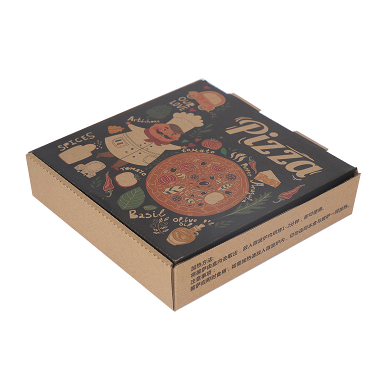 12 дюймов пицца коробки рифленый упаковывая коробки бумаги пользовательские коробки для пиццы