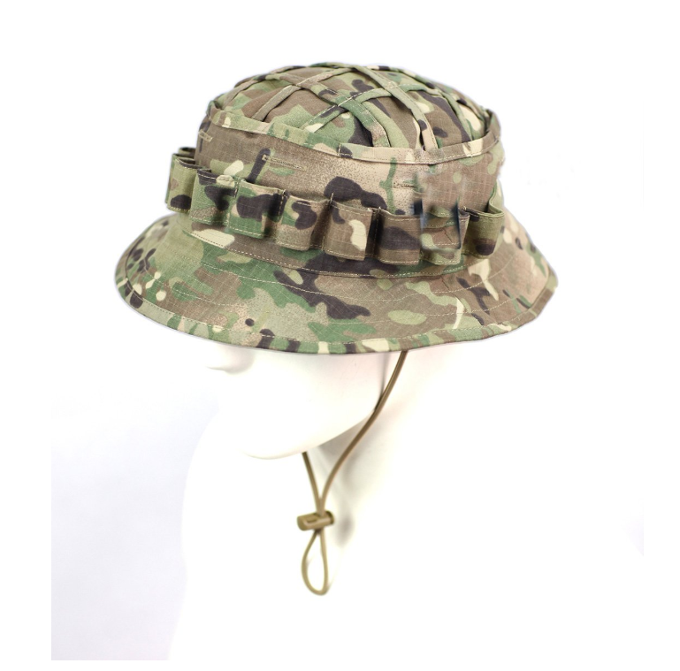 战斗迷彩boonie帽子军事迷彩帽猎人狙击手ghillie水桶帽可调节丛林