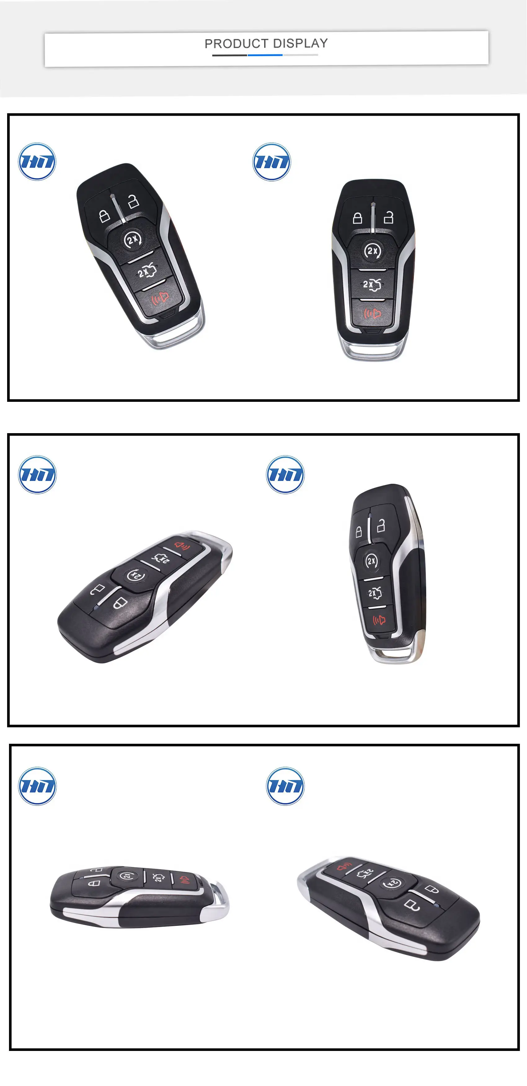 Original keyless remote auto key  with 4+1 button 903MHz HITAG49 transponder chip for Mustang