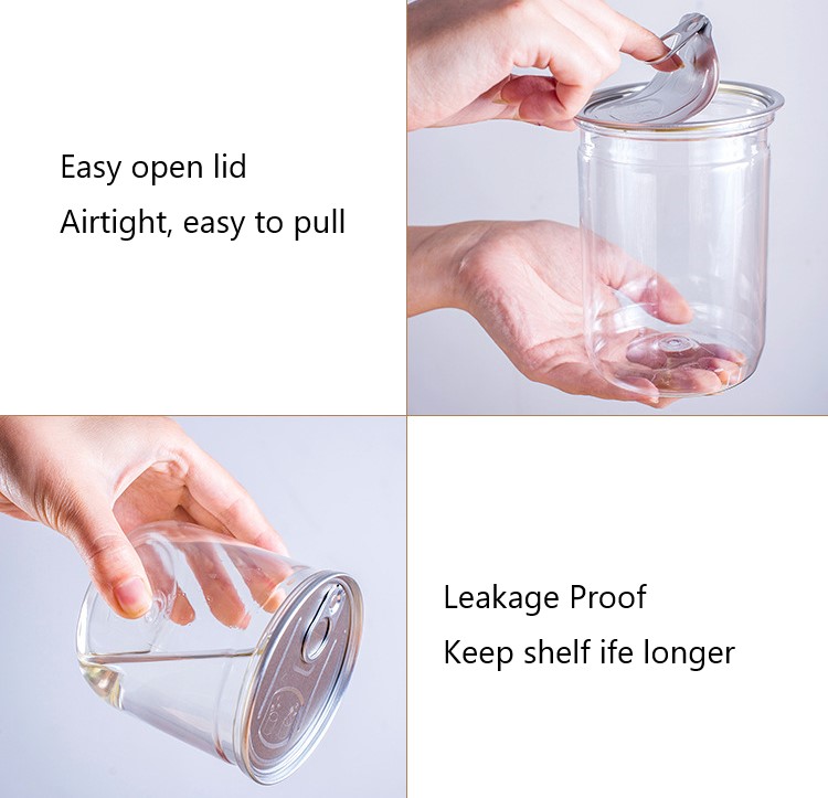 des Acajounuss-Behälterglases 310ml 120g Flip Top Cap luftdichte transparente Süßigkeitsplastikdosen mit Ringzug-Spitzendeckel