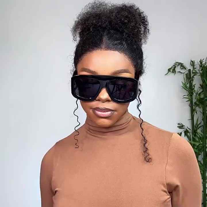 Oversized Square Thick Sunglasses Retro Vintage Style Pink PC