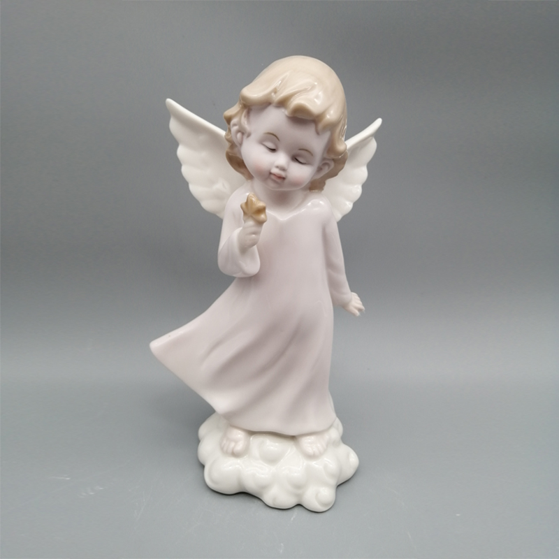 Высокое качество, оптовая продажа, счастливые керамические поделки, скульптура ангела