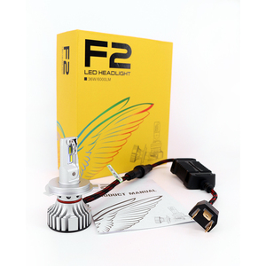 autodragons f2 headlight H7 6500K 9005 9006 H8 f2 led headlight 36W 6000 LM Aluminum Build-in Fan H4 car led headlight H4