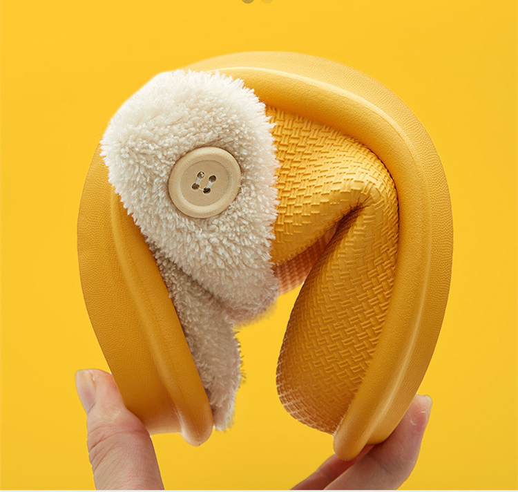 Women Plush Slippers Slip On Platform Waterproof Pvc Men Slipper Casual Footwear