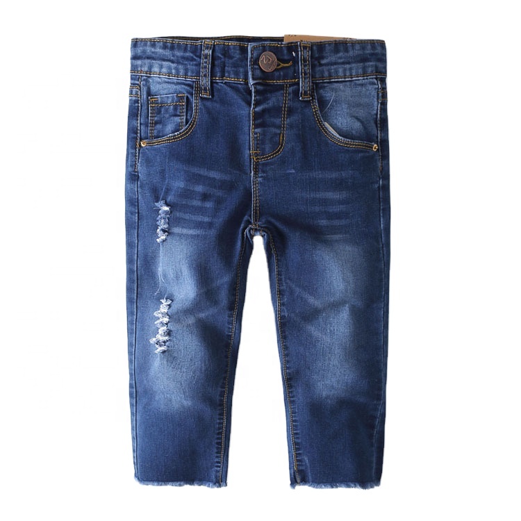 Новинка 2020, модные дизайнерские хлопковые детские джинсовые брюки, Лидер продаж, новые детские потертые повседневные джинсы для мальчиков