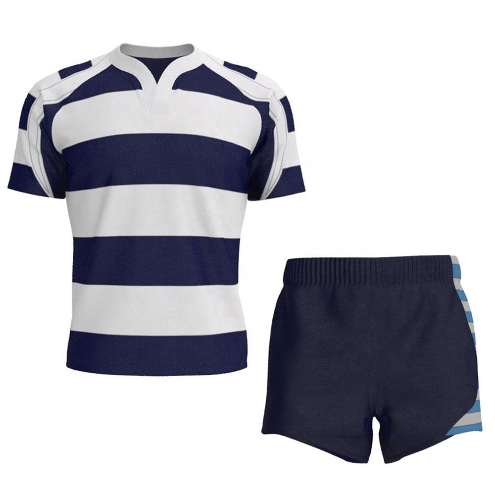 Мужской черный цвет сублимационная печать регби Джерси