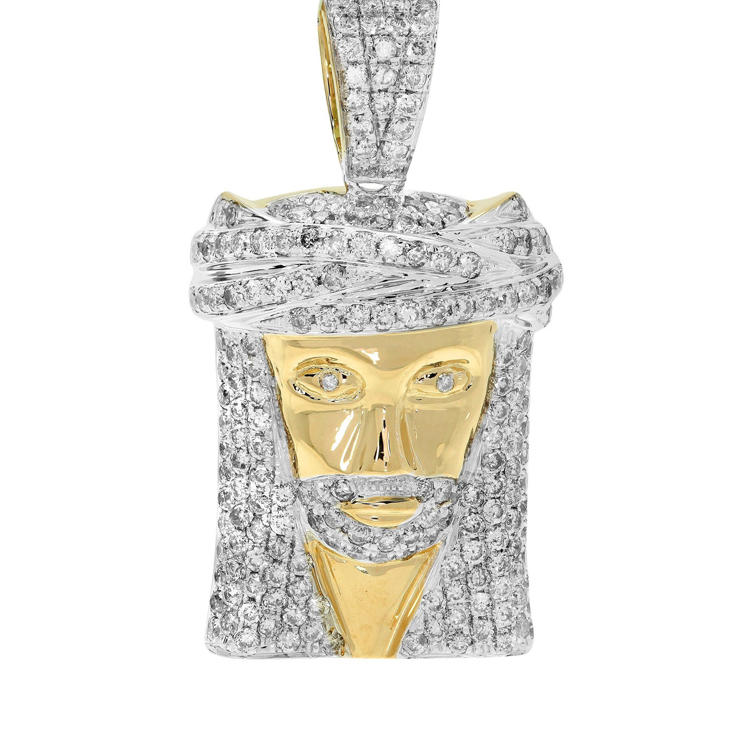 Hip Pop Style Mens Custom Moissanite Big Jesus Piece Iced Out 10K Yellow Gold Pendant for Necklace