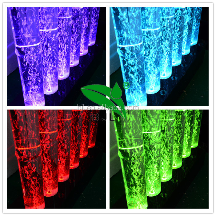 屋内床立っているバブル壁変更LEDライトアクリル水バブルパネル