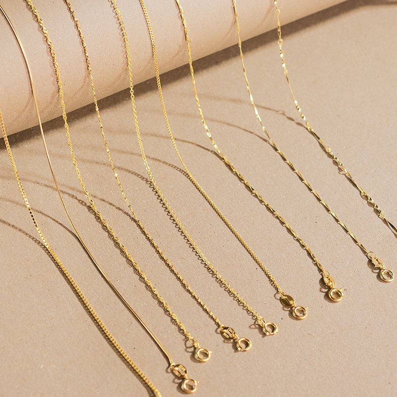 Изготовленный на заказ логотип ювелирные изделия от производителя простая цепочка Ювелирные изделия позолоченное серебро 925 пробы ожерелье для кулонов