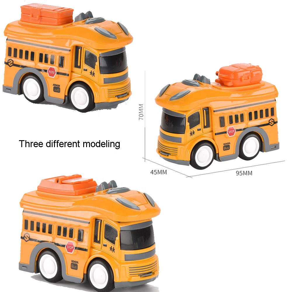 Metal Sliding Free Wheel Function Licensed Mini School Bus Cars Model Diecast
