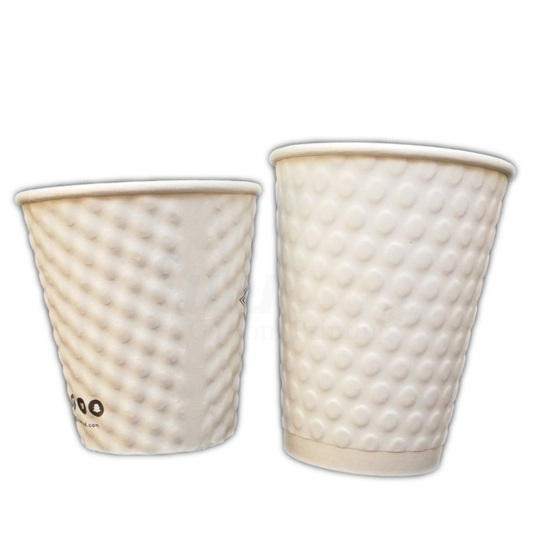 2020 одноразовых белых стаканчиков с двойными стенками, бумажный стаканчик с тиснением для кофе