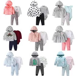 3piece hooded baby jacket with romper pants