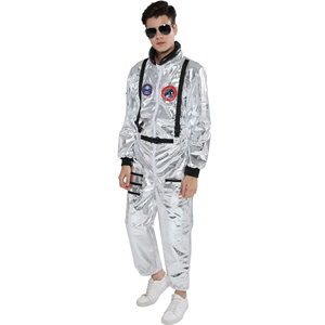Amazon Top Seller Sliver Jumpsuit Spaceman Cosplay Halloween Costume Men Costume Adult Astronaut Costume