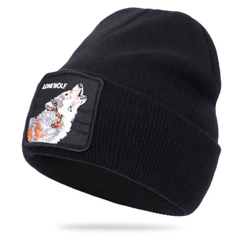 Headscarf Animal Zebra Giraffe Tiger Hip-Hop Knitted Hat for Mens Womens Fashion Beanie Cap