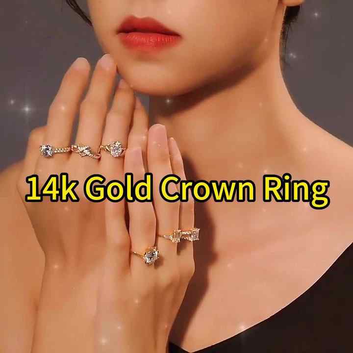 Bague De Fiançailles Or Jaune 14 Carats 3 Diamants Poire - Création Sur-mesure - Taille 7