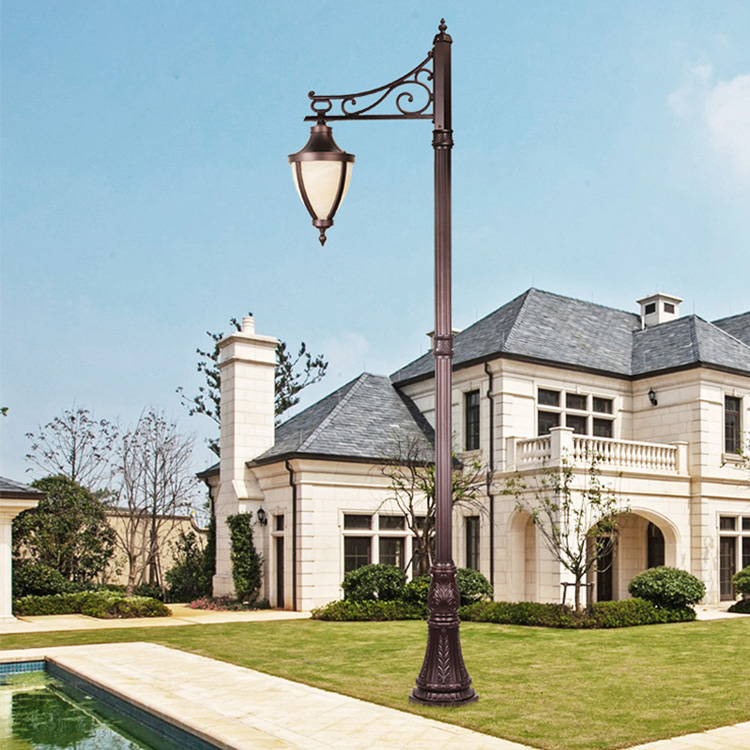 2m 3m 4m garden street pathway post-top lighting antique cast iron lamp post with lamp on top