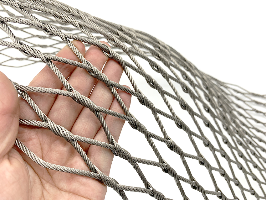 Flexible Knotted 7 X 19 Zoo Wire Mesh Fencing Animal Enclosure