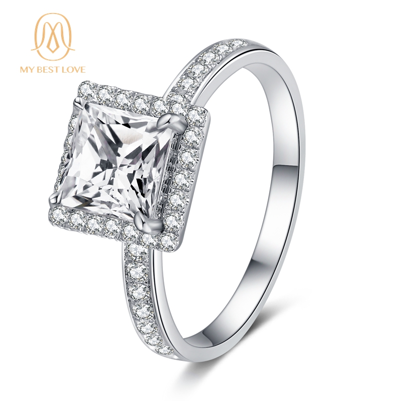 Luxury 18k Pure Gold Platinum Diamond Ring Romantic Engagement Wedding Band Couple rings