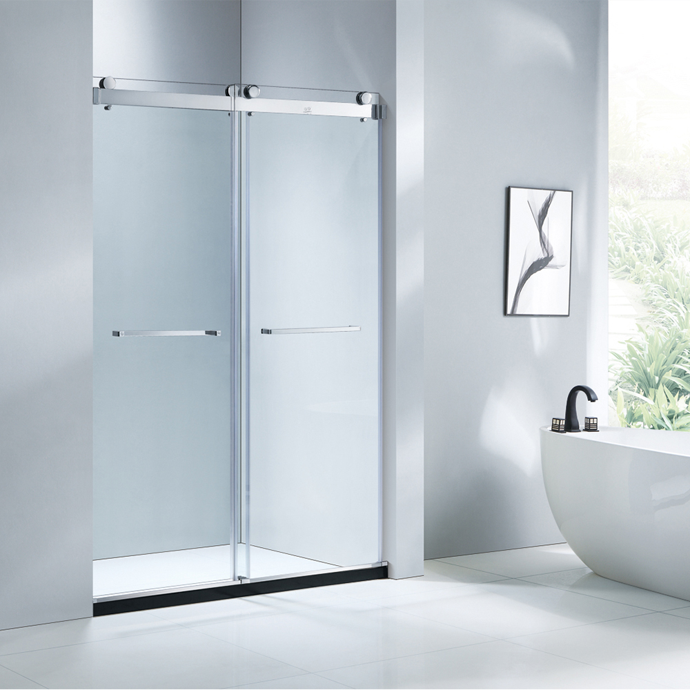 SHOWER SCREEN SHOWER DOOR ENCLOSURE STIPPLED GLASS 2 SLIDING DOORS 1800MM SHOWER SCREEN SHOWER DOOR ENCLOSURE STIPPLED GLASS 2 SLIDING DOORS 1800MM
