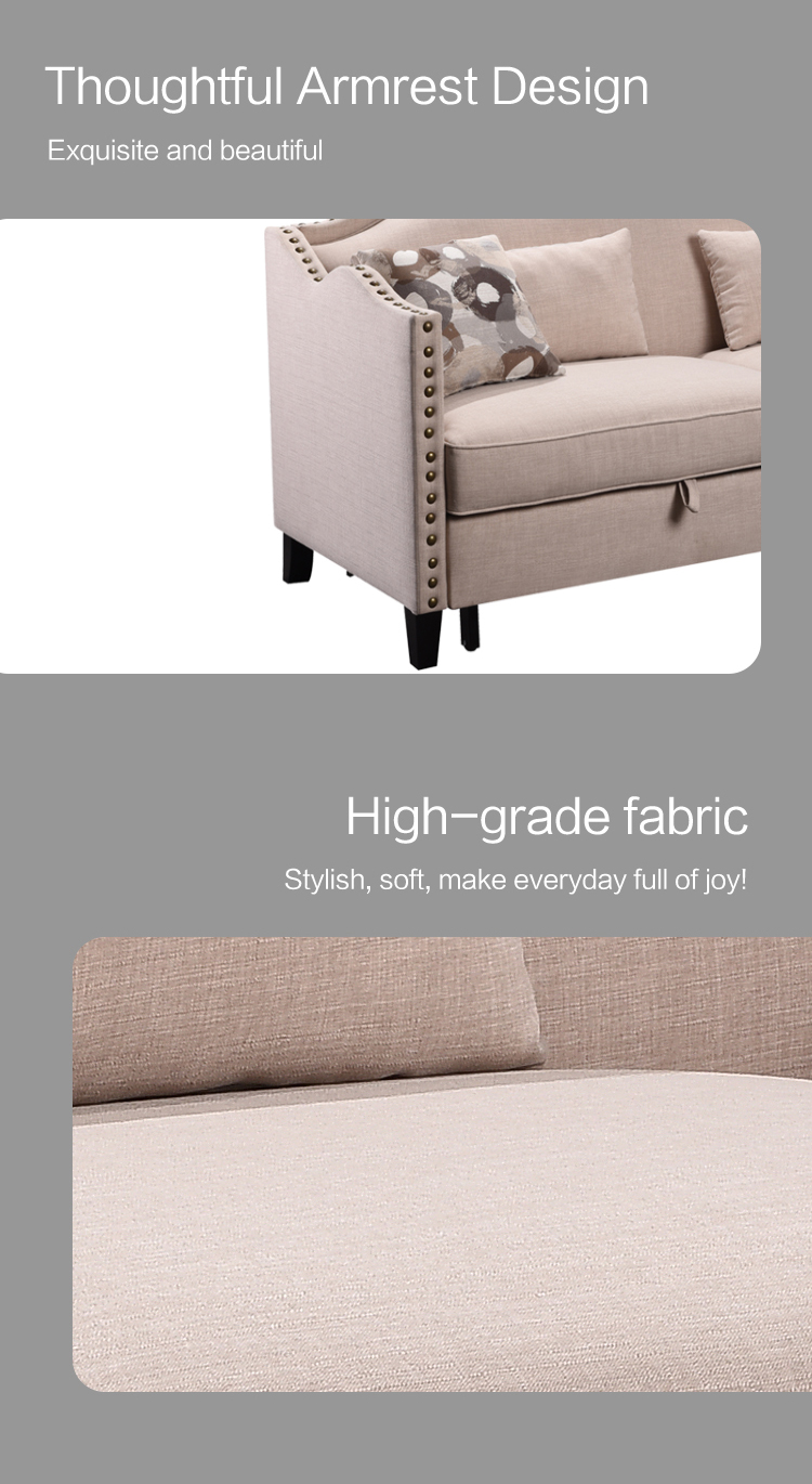 3 seater sofa bed for living room fabric sleeper sofa modern design with hign quality