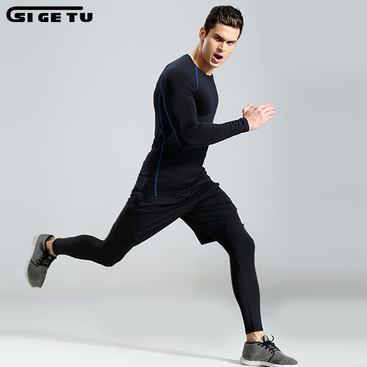 SUPER SEPTEMBER running suit mens gym wear sports clothes with great price