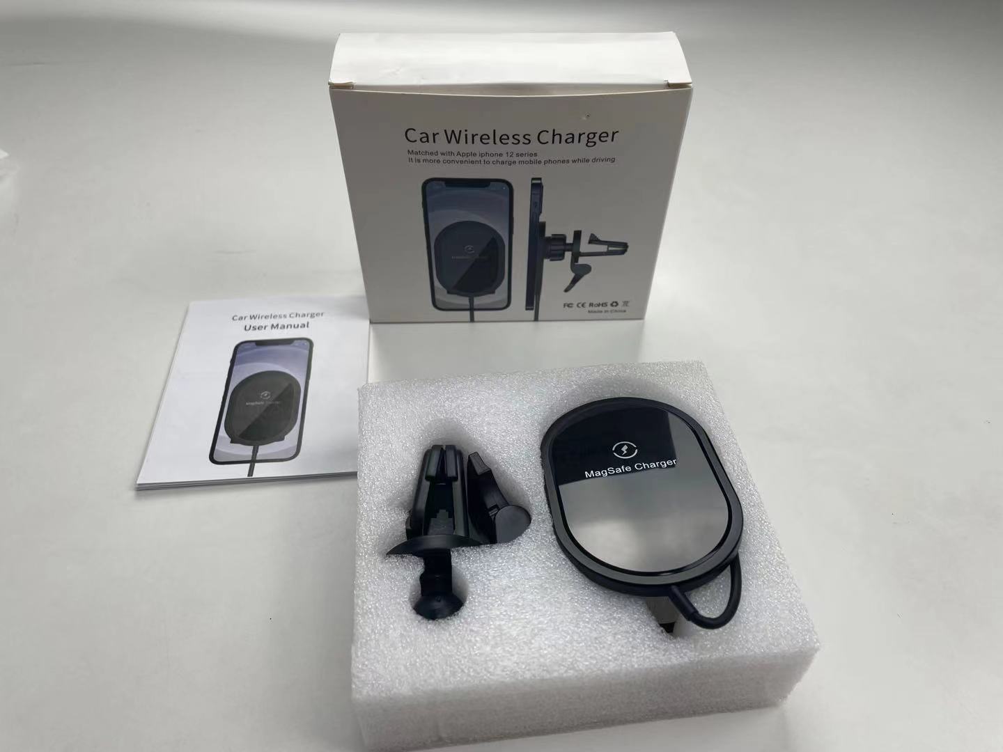 2021 Беспроводное зарядное устройство 15 Вт, автомобильное зарядное устройство Magsafe для iphone 12, быстрая зарядка, магнитное Беспроводное зарядное устройство, автомобильное крепление, подставка для телефона