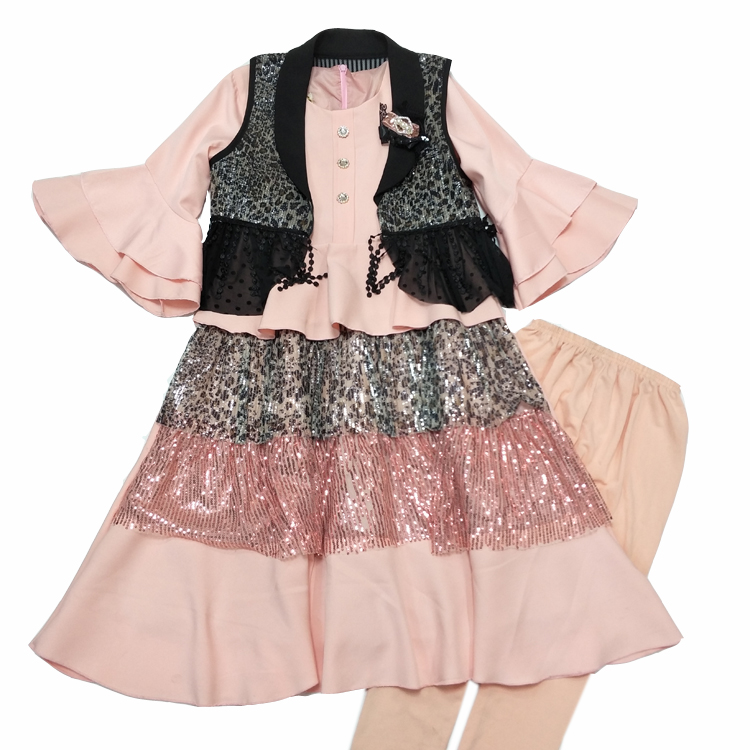 Ирак Алжир ИД Адха мусульманских девочек летний детский комплект одежды с коротким рукавом, 15 лет, детская одежда, платье для девочек, мусульманское платье с длинными рукавами для девочек; Dka