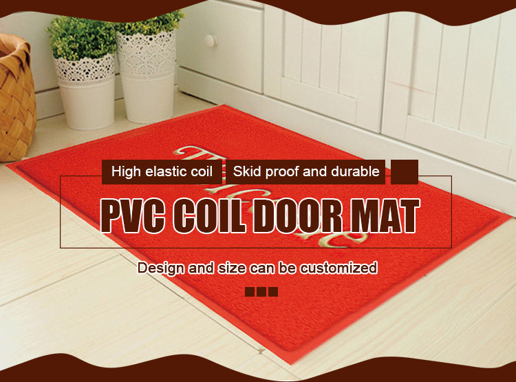 Embossed welcome design pvc cushion mat for outdoor(图1)