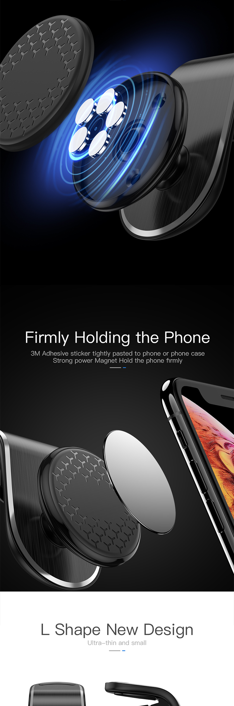EONLINE Magnetische Auto Telefon Halter Für Iphone11 Universal Air Outlet Metall Magnetische Navigation Auto Halterung 360 Grad Rotation