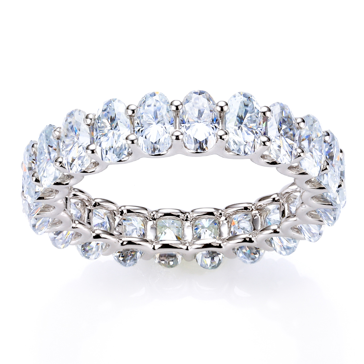 America Popular Design 14K Gold Engagement Rings Women Jewelry Shiny Oval Cut Moissanite Wedding Bands Eternity Ring