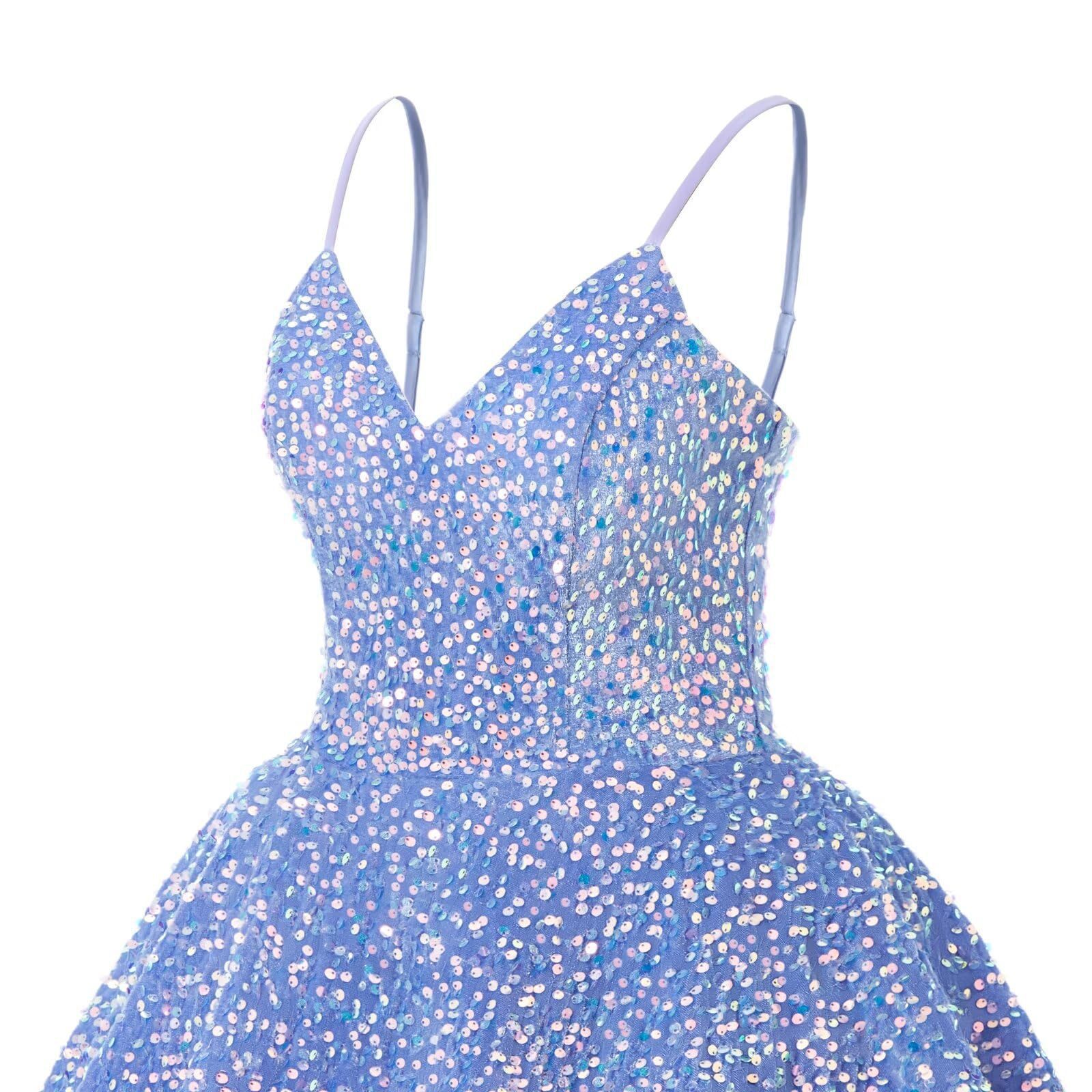 Womens Sparkly Sequin Homecoming Dresses for Teens Tiered Spaghetti Straps  V Neck Prom Dresses Short Formal Cocktail Gowns| Alibaba.com