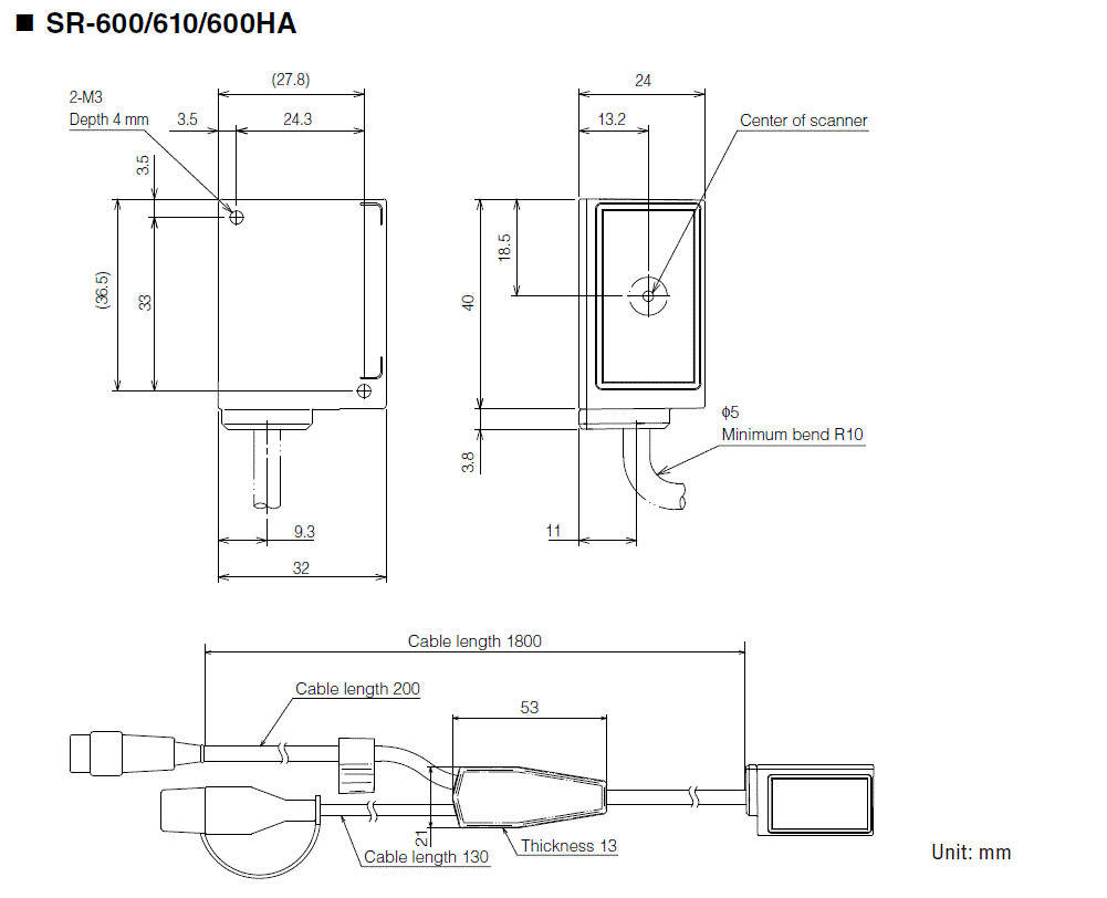KEYENCE SR-610 2D Code Reader - Ultra-Compact & Efficient