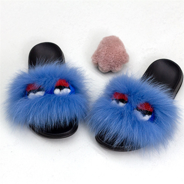 Wholesale Home Slippers Women Sliders Comfort Furry Summer Flat Sandals Ladies Shoes