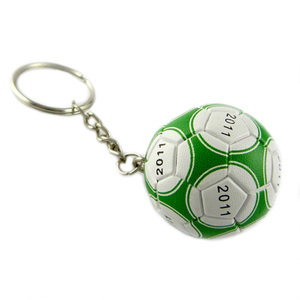 Wholesale Handmade Custom Football 3D Soft Pvc Rubber Keychain With Metal Chain Keyring