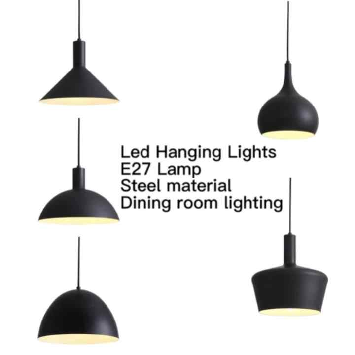 Ronde Vorm Zwarte Vintage Plafondlamp E27 Kroonluchter