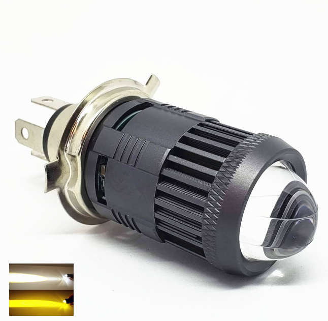 2020 мощный Дальний свет два цвета белый + желтый H4 BA20D ba20d p15d моторные фары мини мотоцикл светодиодный рабочий свет