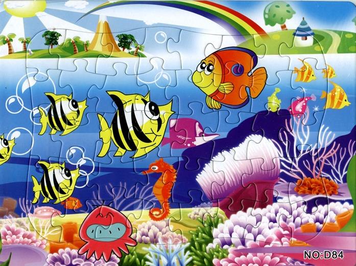 40 Pieces Paper Puzzle Diy Toys Underwater World Jigsaw Puzzle for Kids