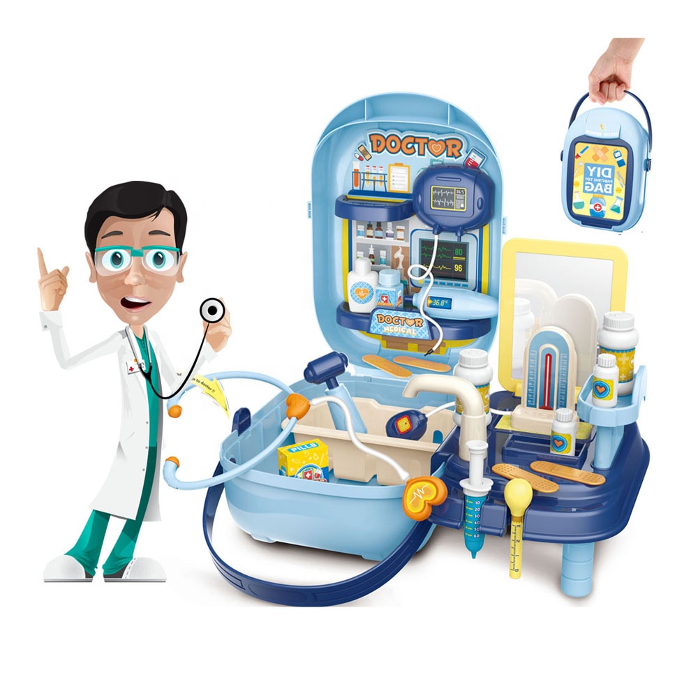 Injection Medical DIY Painting Tools Role Play Suitcase Simulation educational toy nurse doctor set kit for kids