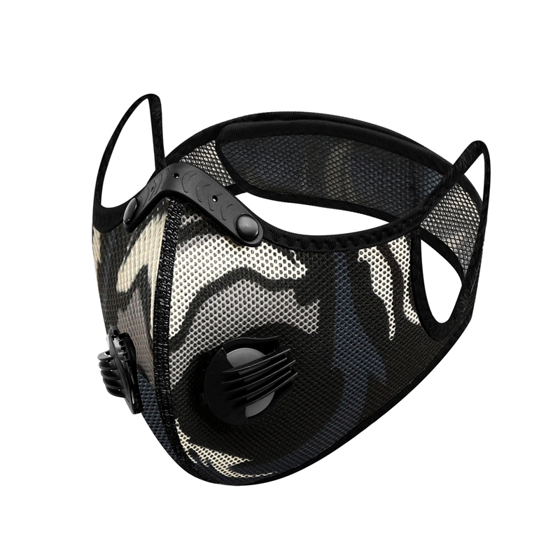 Sports Cycling Facemask with Active Carbon Filter Anti-Pollution Running Mesh Face Cover with Breathing Valve