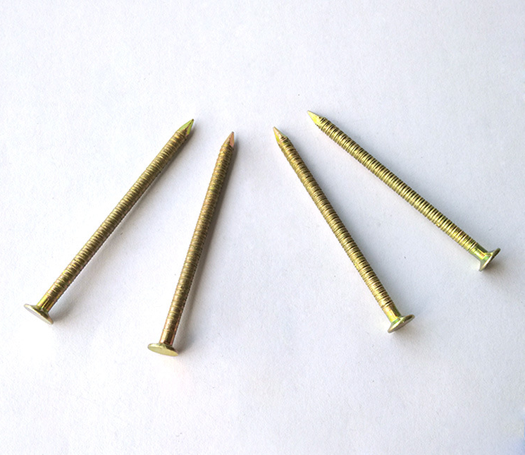 直接工厂使用黄色锌钢铁环柄钉 - buy zinc ring shank nail,iron