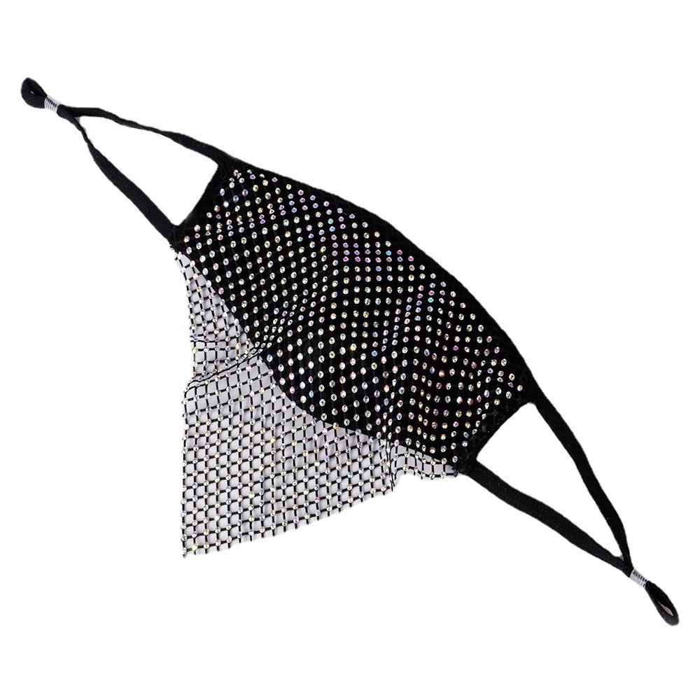 2021 пользовательские маски для вечеринок с блестящими бриллиантами Модные женские блестящие Чехлы для лица