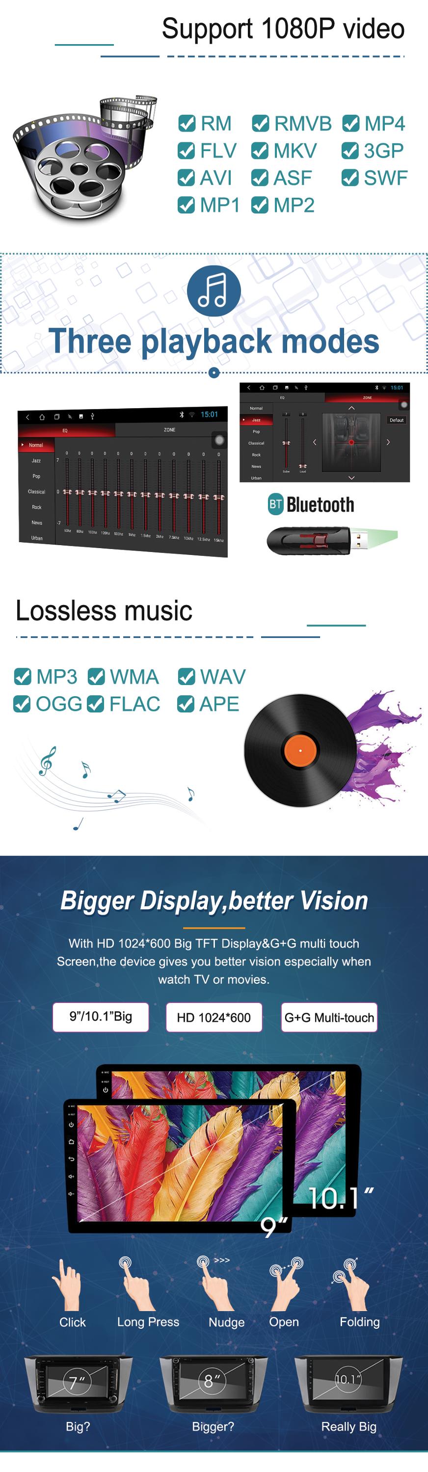 9 10 inch screen dvd radio stereo player Car Android