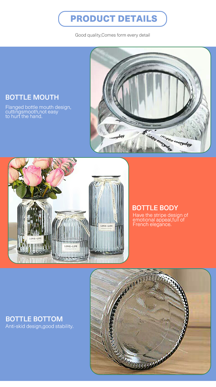 Factory Manufactured Delicate Appearance Glass Vase