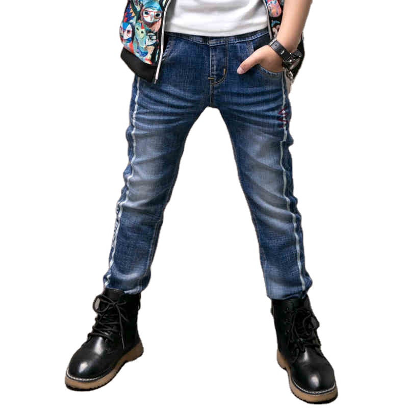 От 4 до 13 лет Детская мода; Классическая Детская одежда; Джинсовая одежда; Длинные брюки для маленьких мальчиков повседневные bowboy детские джинсовые брюки для мальчиков