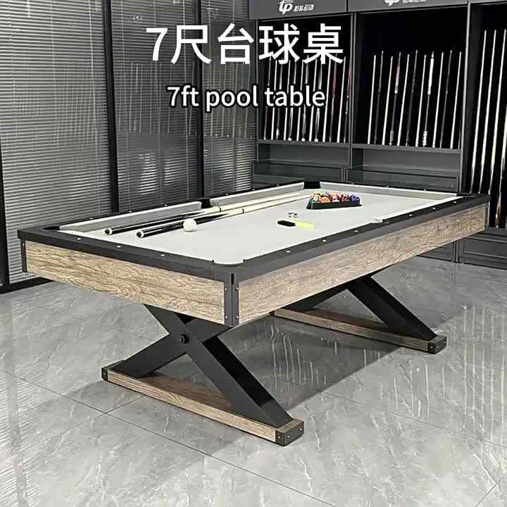 Vintage 7ft Black Cloth Pool Table For Adults - Cross-leg Design, Odm