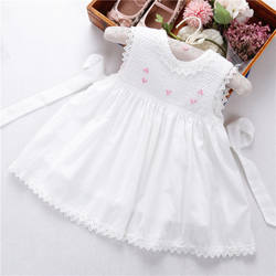 C9129344 smocked vestidos para meninas da criança branco boutiques de roupas sólidos plain rosa verão crianças roupa por atacado