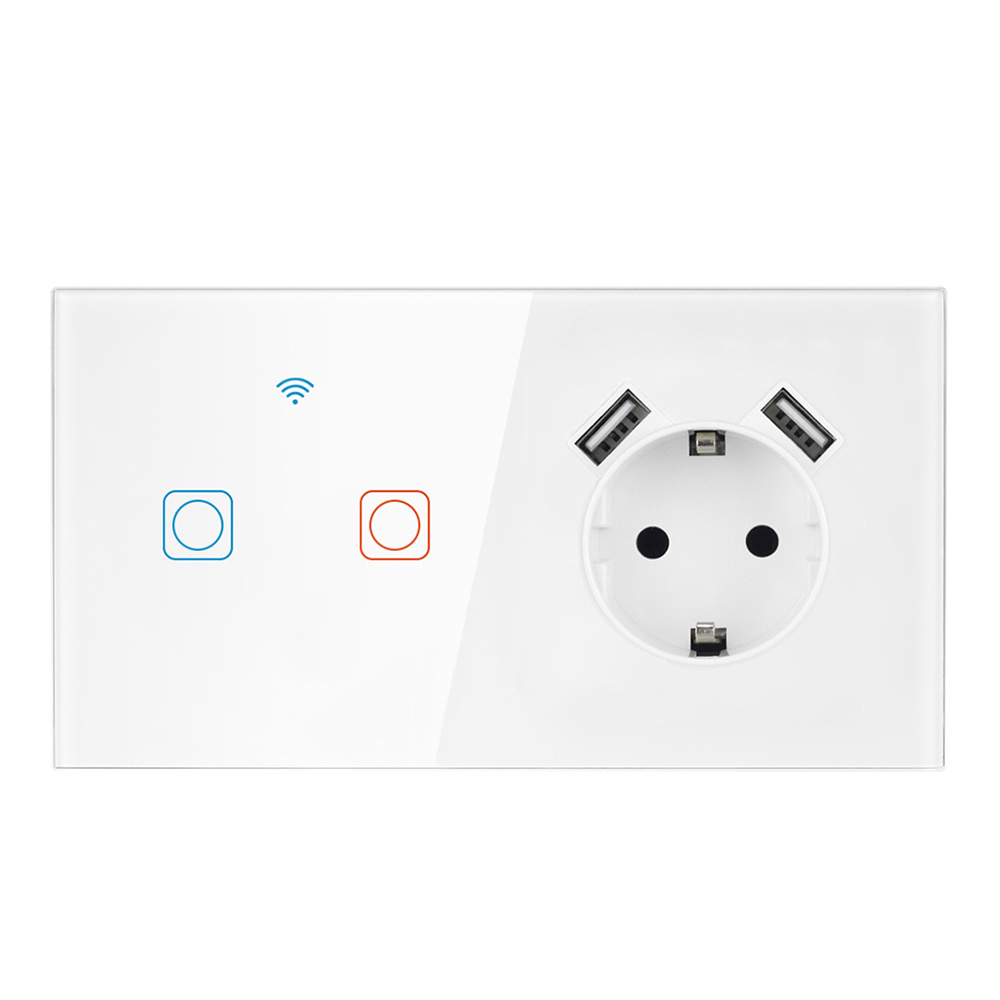 SRAN Europe german wall electrical 2 usb socket and switch