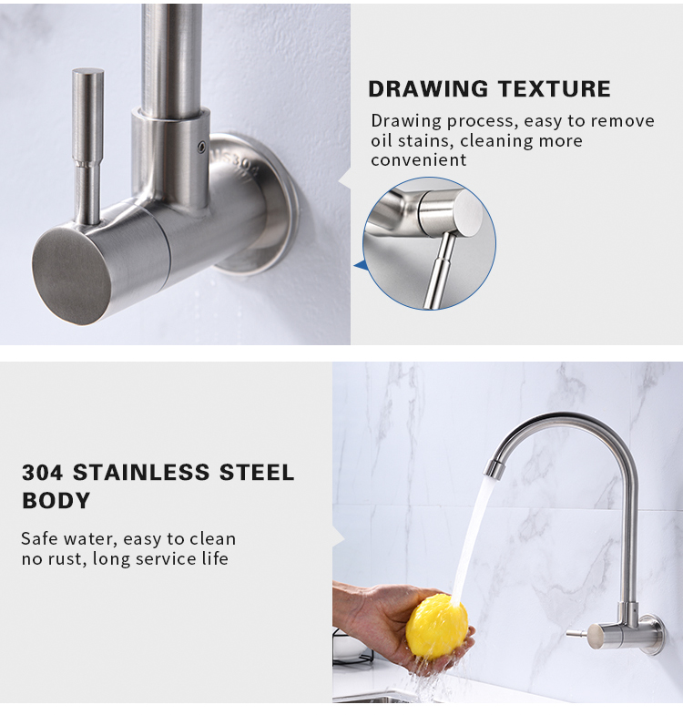 High quality hot and cold wall mounted kitchen single hole water sink faucet mixer tap torneira de cozinha de parede