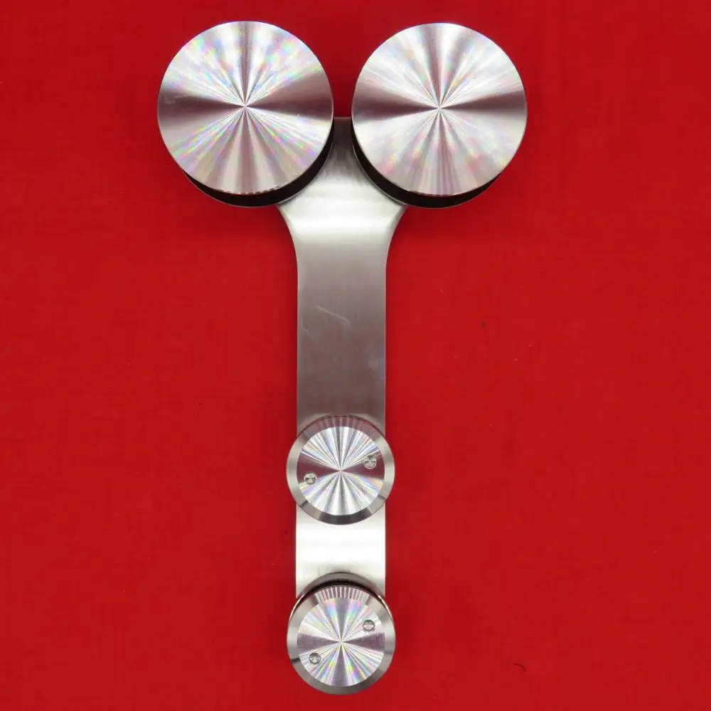 In Acciaio Inox 304 Scorrevole Portello di Rotolamento Hardware Kit per il Doppio Porte In Vetro Con Raccordo